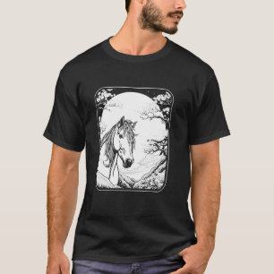 Camiseta Cavalgada da Lua da Flor de Cerejeira - Cavaleiro
