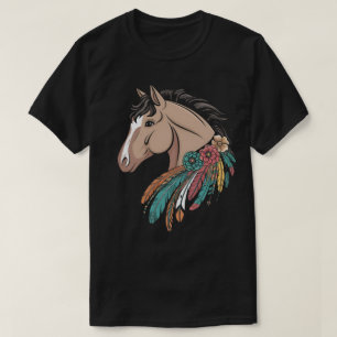 Camiseta Cavalgada de Cavalos Selvagens Florais