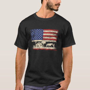 Camiseta Cavalgada de Cowboy Bandeira Americana dos EUA 4 d