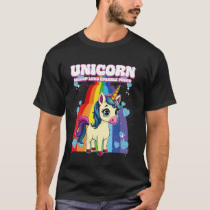 Camiseta Cavalgada de Unicórnio Alto Brilho Orgulhoso Unicó