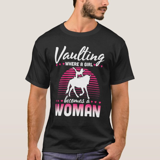 Camiseta Cavalgada em Trampolim para Meninas que Praticam G (Frente)