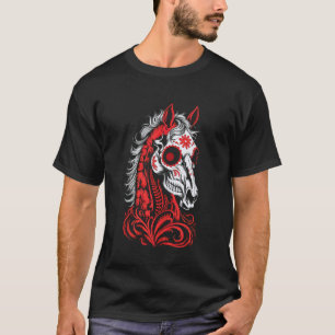 Camiseta Cavalgada Engraçada do Cavalo Esqueleto Cavaleiro
