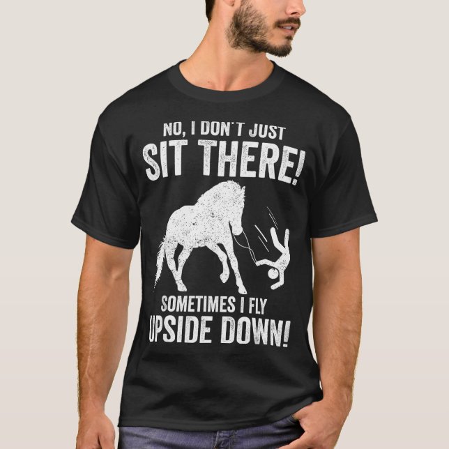 Camiseta Cavalgada Equestre Engraçada Saltando Ide Para Bai (Frente)