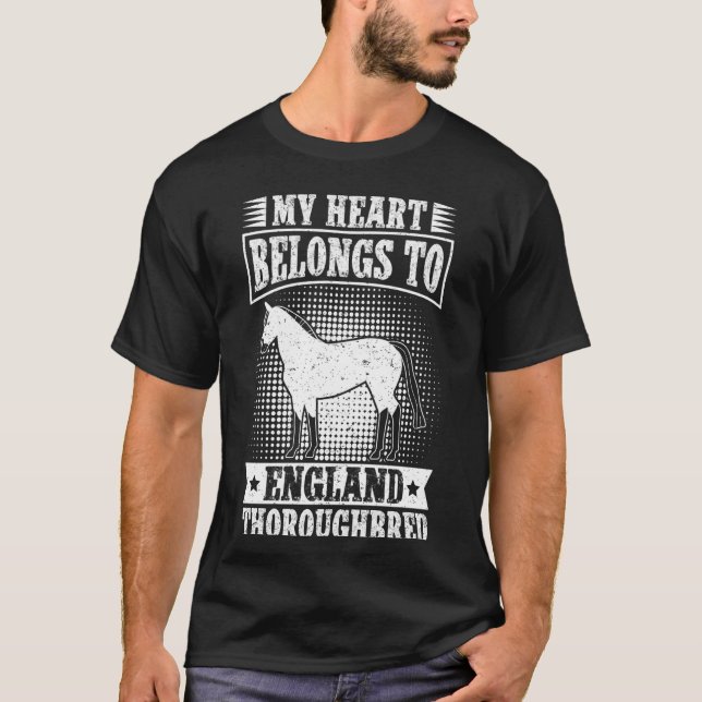 Camiseta Cavalgada Pertence à Inglaterra Puro-Sangue H (Frente)