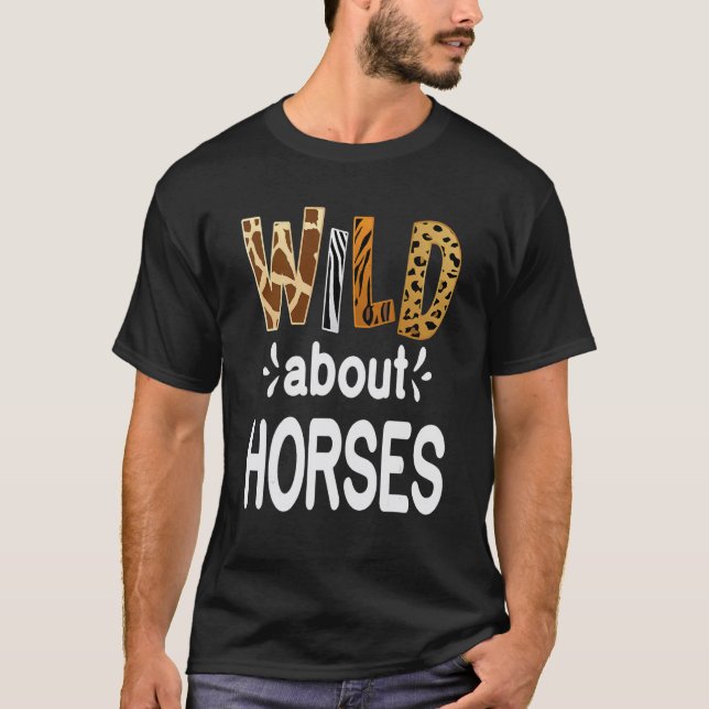 Camiseta Cavalgada Selvagem de Cavalos e Cavalgada (Frente)