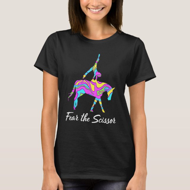Camiseta Cavalgada sobre cavalo para meninas que praticam v (Frente)