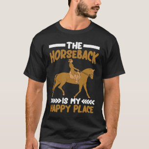 Camiseta Cavalgando a Cavalo meu Lugar Feliz Salto de Caval