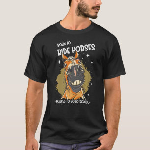Camiseta Cavalgando Amante de Cavalos Garota de Cavalo Nasc