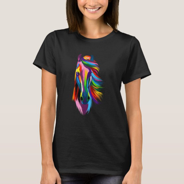 Camiseta Cavalgando Cavalinho Colorido Gráfico 1 (Frente)