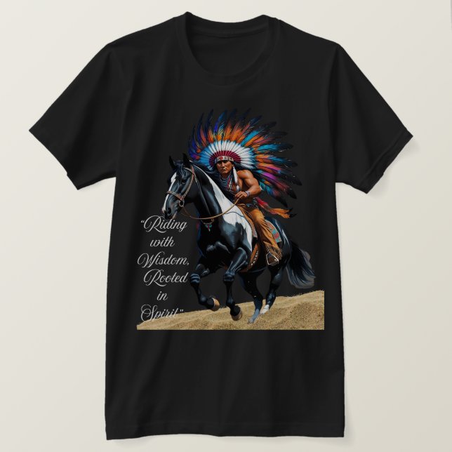 Camiseta Cavalgando com Sabedoria, Enraizado em Espírito” (Frente do Design)
