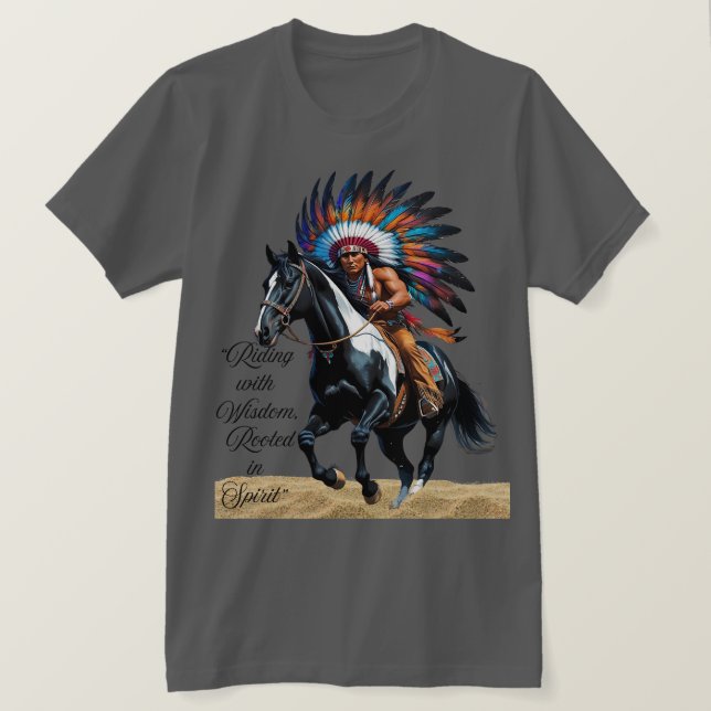 Camiseta Cavalgando com Sabedoria, Enraizado em Espírito” (Frente do Design)