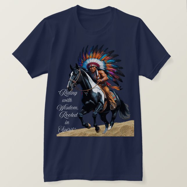 Camiseta Cavalgando com Sabedoria, Enraizado em Espírito” (Frente do Design)