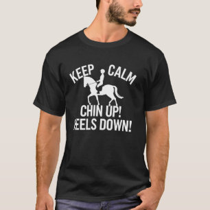 Camiseta Cavalgando Mantenha a Calma Queixo Calcanhares Par