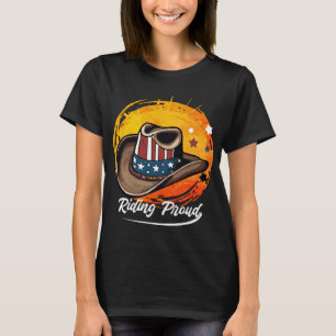 Camiseta Cavalgando Orgulhosa Patriótica