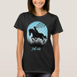 Camiseta Cavalgar Silhueta de Montaria Cute Just Ride Selva