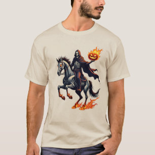 Camiseta CAVALHEIRO ESQUELETO SEM CABEÇA Sombra da Foice Fl