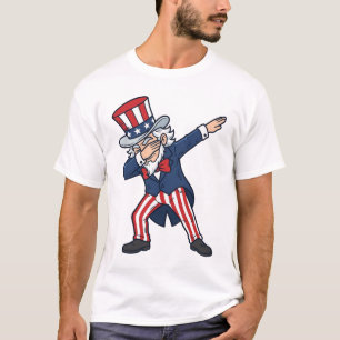 Camiseta Cavalheiro Patriótico Dabbing Design Vetorial Vint