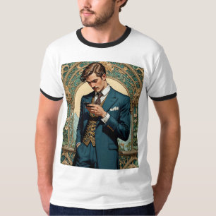 Camiseta Cavalheiro Vitoriano Enviando Mensagens de Ironia 