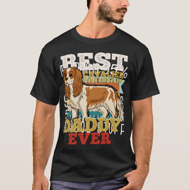 Camiseta Cavalier King Charles Pai Retro (Frente)