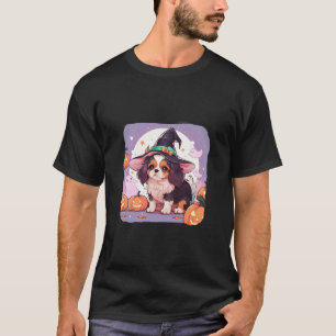 Camiseta Cavalier King Charles pastel chapéu de halloween