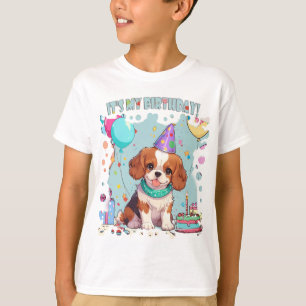 Camiseta Cavalier King Charles Pastel É meu aniversário