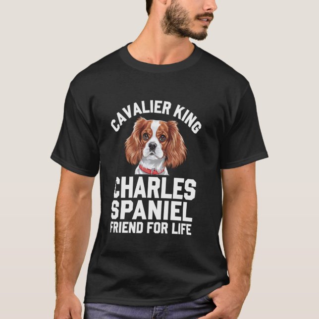 Camiseta Cavalier King Charles Spaniel Amigo Para a Vida (Frente)