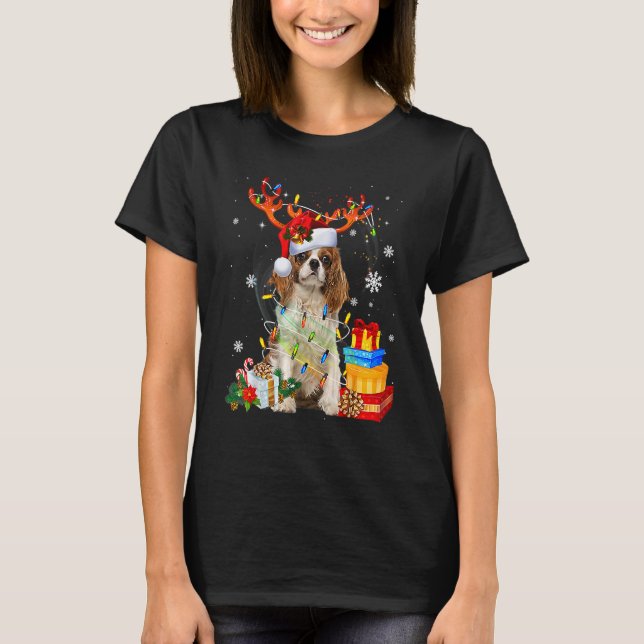 Camiseta Cavalier King Charles Spaniel Christmas Reindeer S (Frente)