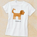 Camiseta Cavalier King Charles Spaniel Dog Personalizado<br><div class="desc">Bonita Ruby Cavalier King Charles Spaniel design de cães para amantes de os animais. Arte original de Nic Squirrell. Altere o nome ou texto a ser personalizado.</div>