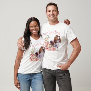 Camiseta Cavalier King Charles Spaniel Floral Fofo