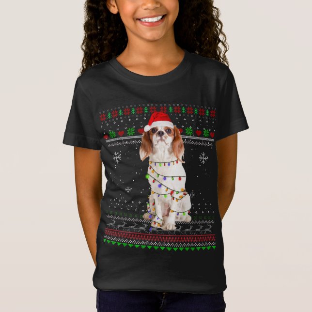 Camiseta Cavalier King Charles Spaniel Funny Christmas Paja (Frente)