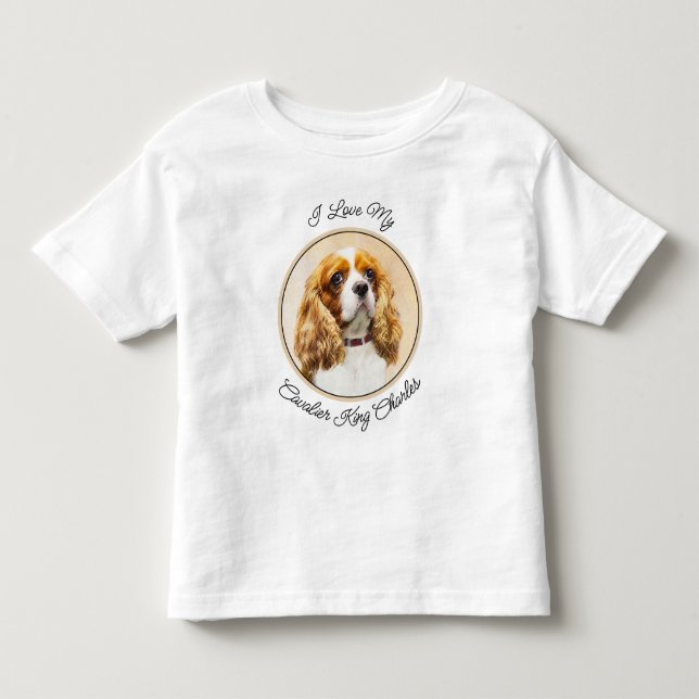 Camiseta Cavalier King Charles Spaniel Original Pintura Par (Frente)