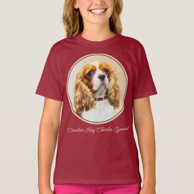 Camiseta Cavalier King Charles Spaniel Original Pintura T- (Frente)