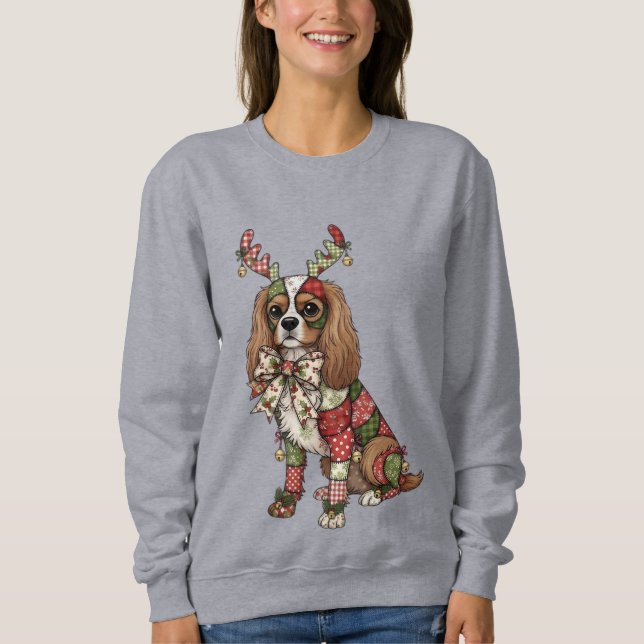 Camiseta Cavalier King Charles Spaniel Patchwork (Frente)