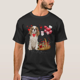Camiseta Cavalier King Charles Spaniel Red Heart Namorados