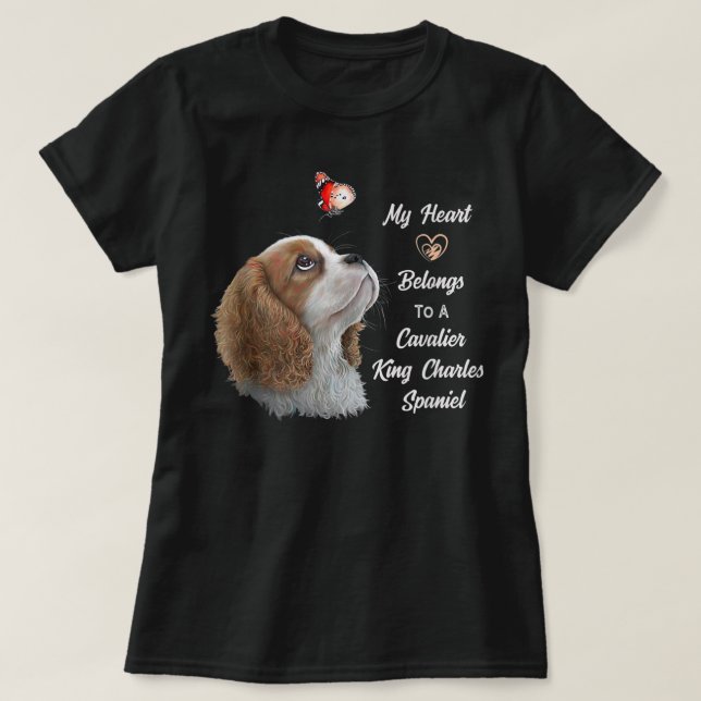 Camiseta Cavalier King Charles Spaniel Shirt, dog mom, dad  (Frente do Design)