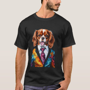 Camiseta Cavalier King Charles Spaniel Suit Dog Funny Impre