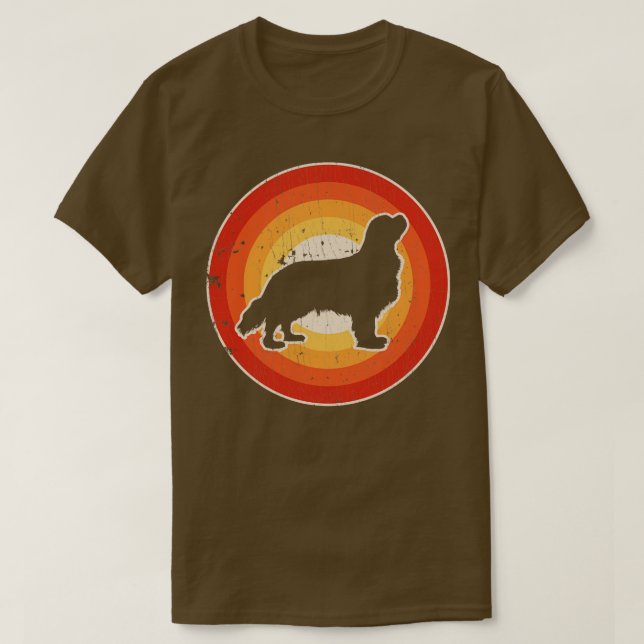 Camiseta Cavalier King Charles Spaniel Sunset Retro para Ho (Frente do Design)