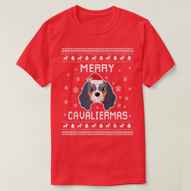 Camiseta Cavalier King Charles Spaniel Ugly Christmas Sweat (Frente do Design)