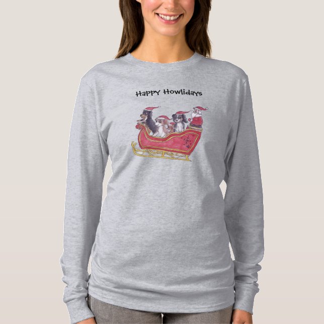 Camiseta Cavalier King Charles Spaniel Winter Holiday  (Frente)