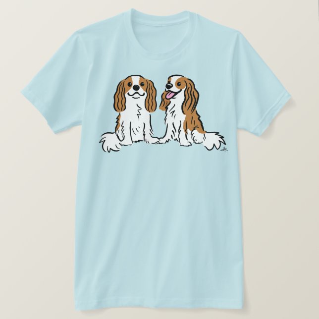 Camiseta Cavalier King Charles Spaniels Cute Dogs (Frente do Design)