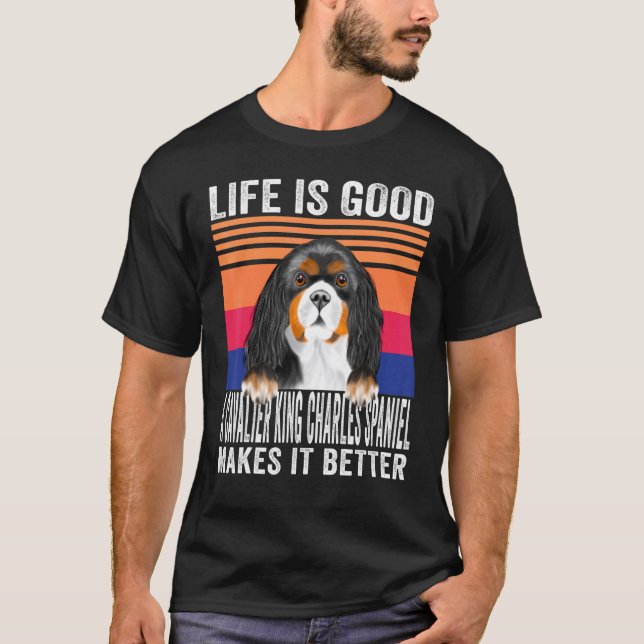 Camiseta Cavalier King Charles Spaniels Torna Sua Vida Boa (Frente)