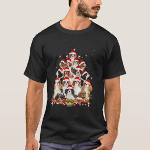 Camiseta Cavalier King Papais noeis Árvore de Natal Luzes d