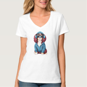 Camiseta Cavalier King Vestindo Hoodie Funny Legal