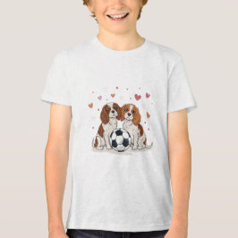 Camiseta Cavalier Spaniels with soccer ball for Valentine's