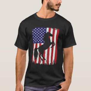 Camiseta Cavalo 4 De Julho Bandeira Americana Patriótica Te