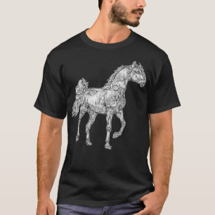 Camiseta Cavalo Abstrato Cavalo Cavalo Cavalo Andar Criança