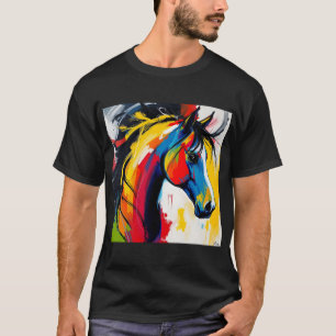Camiseta Cavalo Abstrato Groovy de Estilo 1960