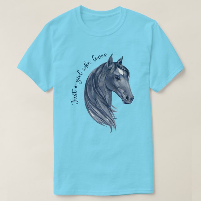 Camiseta Cavalo Aluga Apenas Uma Menina Que Ama Cavalos (Frente do Design)