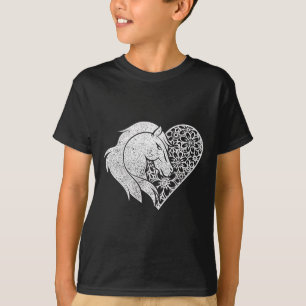 Camiseta Cavalo Amante de os animais Equestre Coração Eques