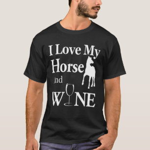 Camiseta Cavalo Amo Meu Cavalo E Vinho Engraçado